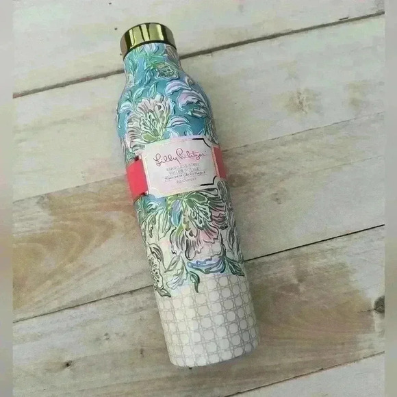 LILLY PULITZER “Chick Magnet” Stainless Steel Water Bottle New w/ Screw On Lid - Picture 1 of 10